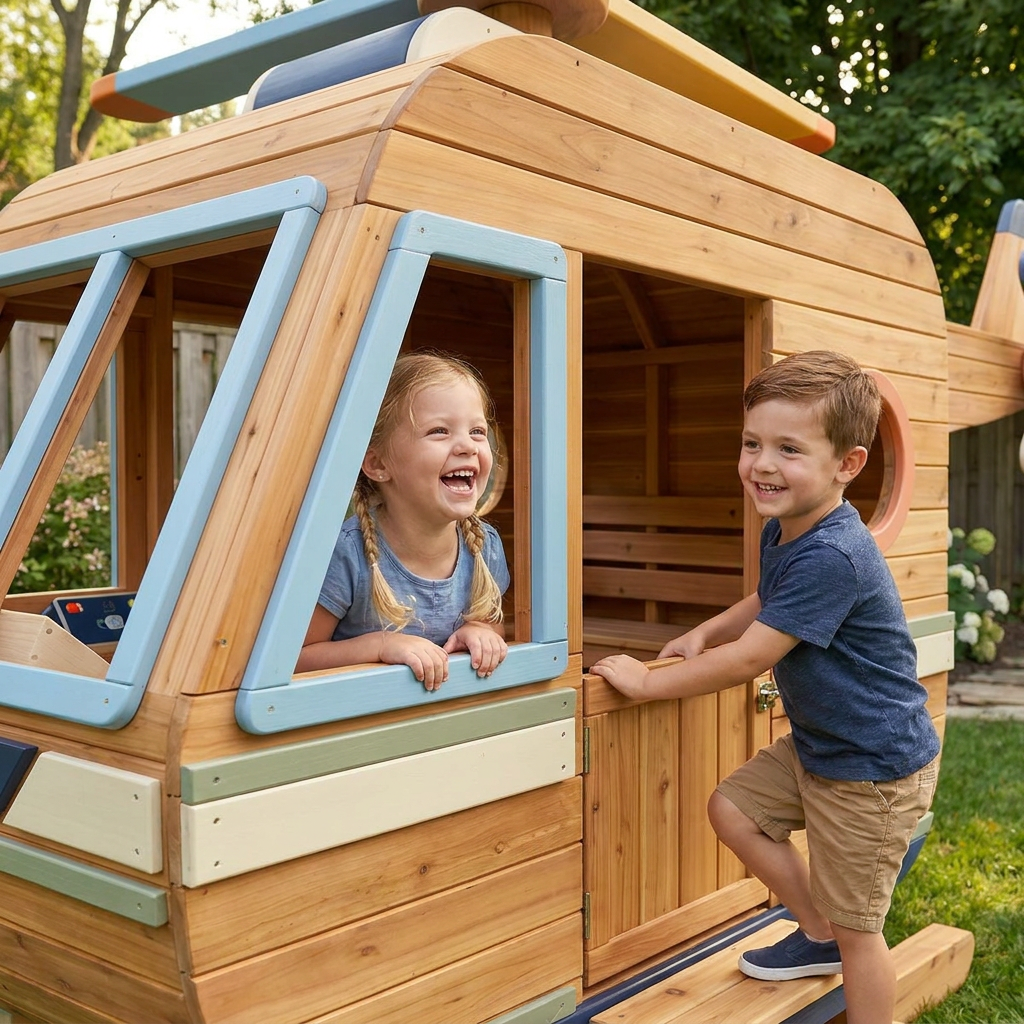 Helicopter-Themed Garden Playhouse for Kids