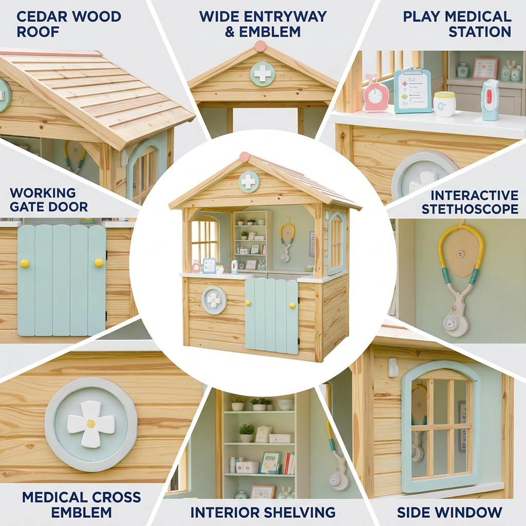 Doctor Clinic Garden Playhouse for Pretend Play
