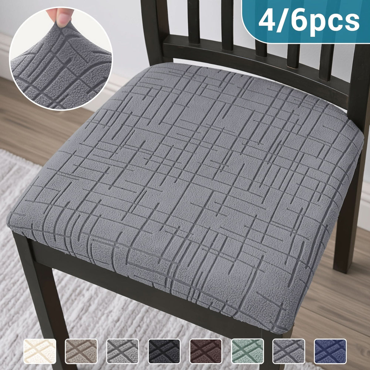 Modern Stretch Dining Chair Covers - Elastic Cross Pattern for Protection