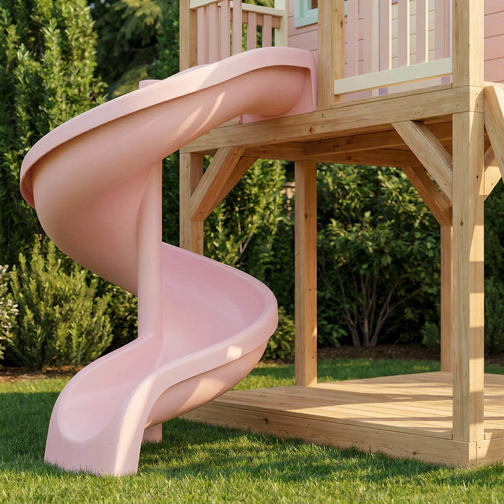 Garden Hideaway Playhouse with Spiral Slide