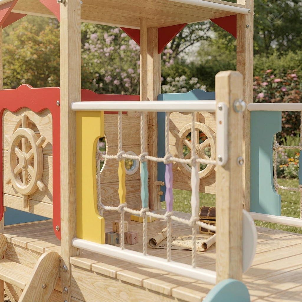 Little Pirate Ship Playset with Blue Slide