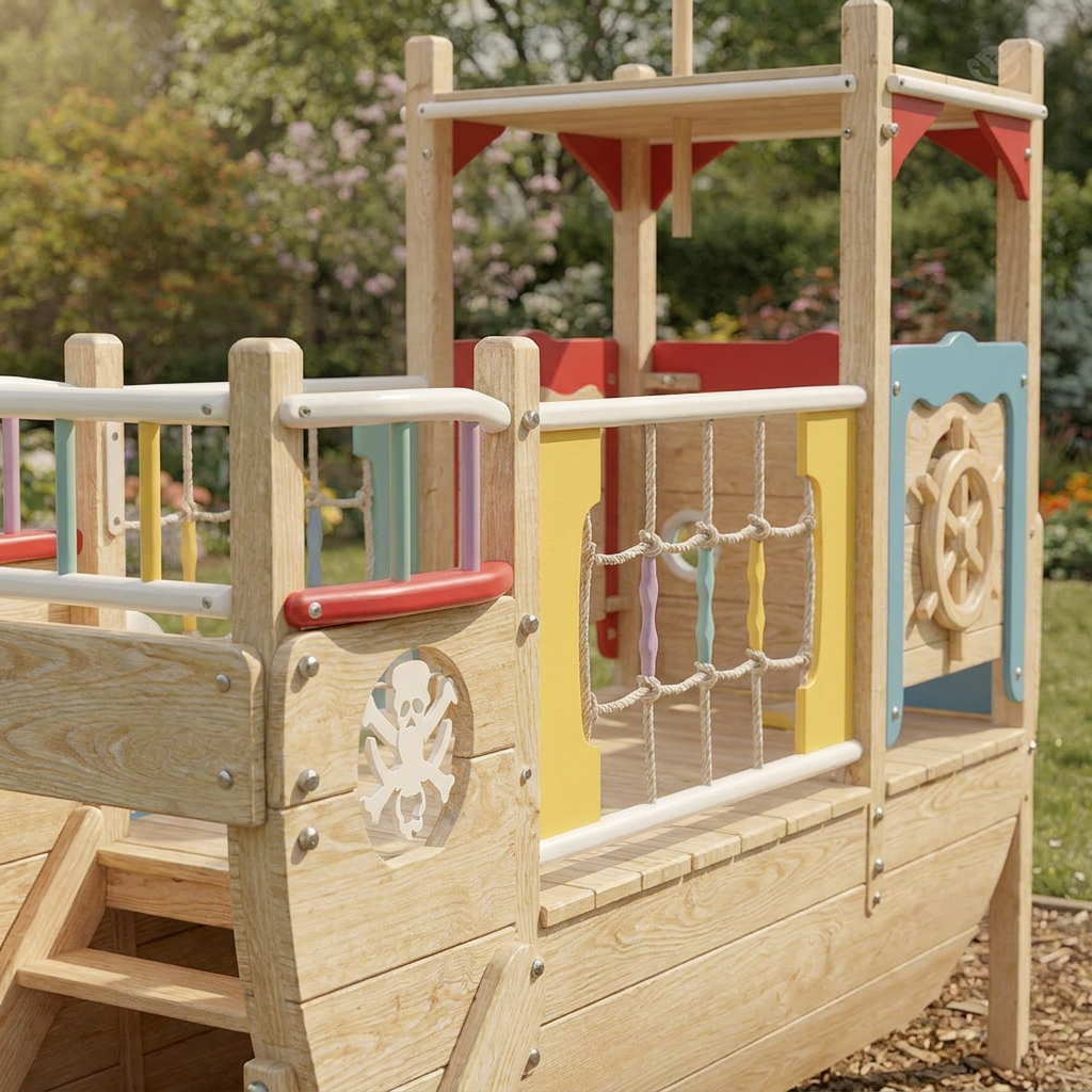Little Pirate Ship Playset with Blue Slide