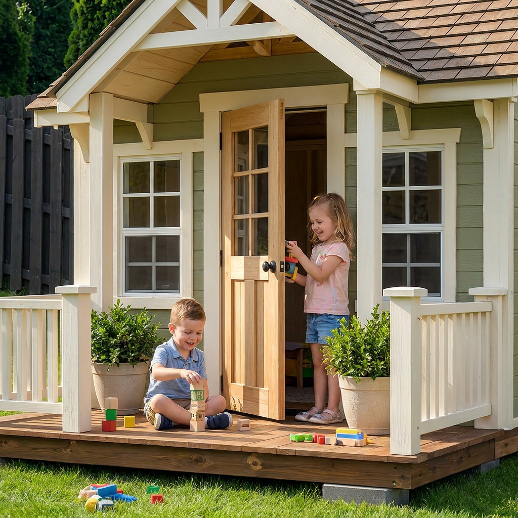 Garden Cottage Playhouse with Front Porch
