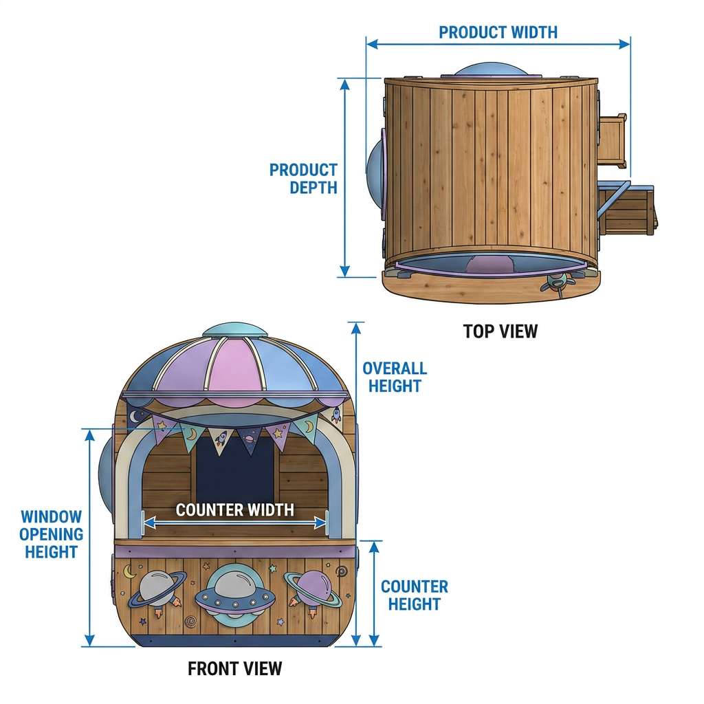 Space-Themed Snack Stand Playhouse for Kids