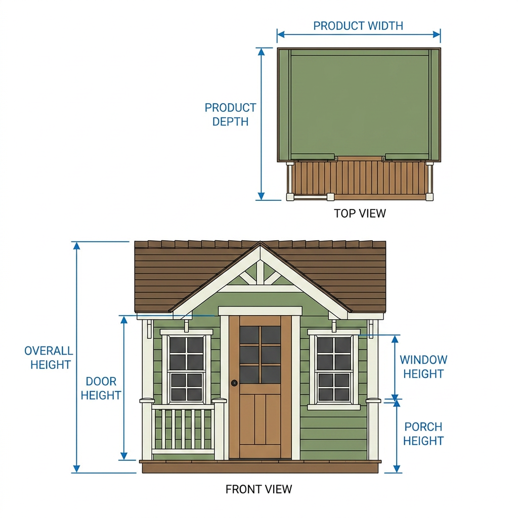 Garden Cottage Playhouse with Front Porch