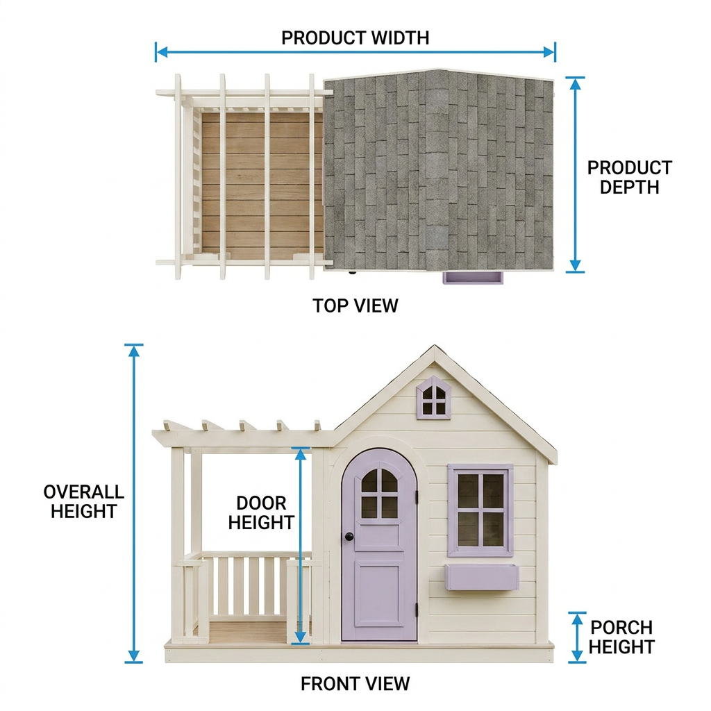 Lavender Cottage Garden Playhouse with Porch