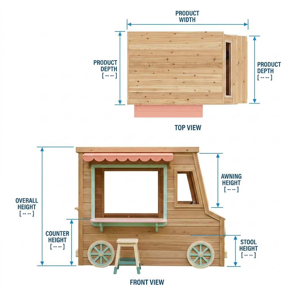 Food Truck Garden Playhouse for Pretend Play
