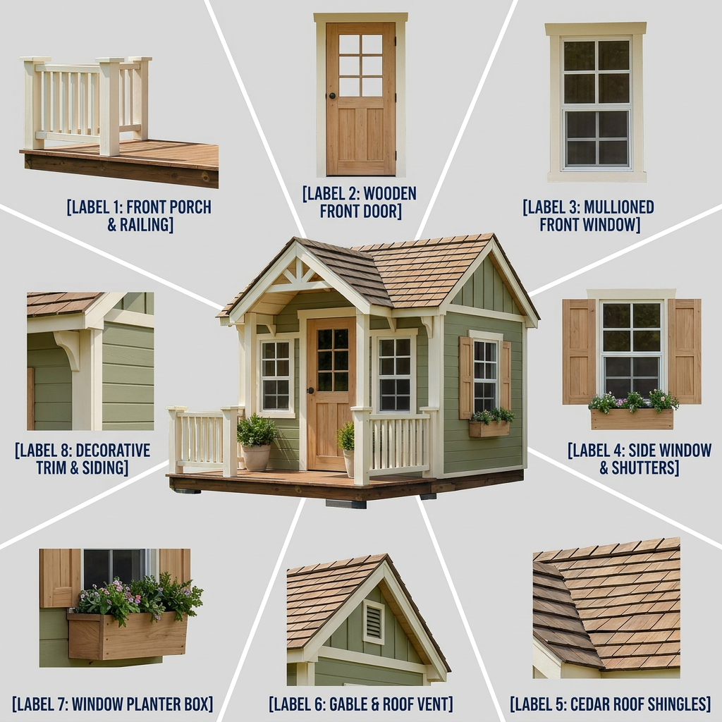 Garden Cottage Playhouse with Front Porch