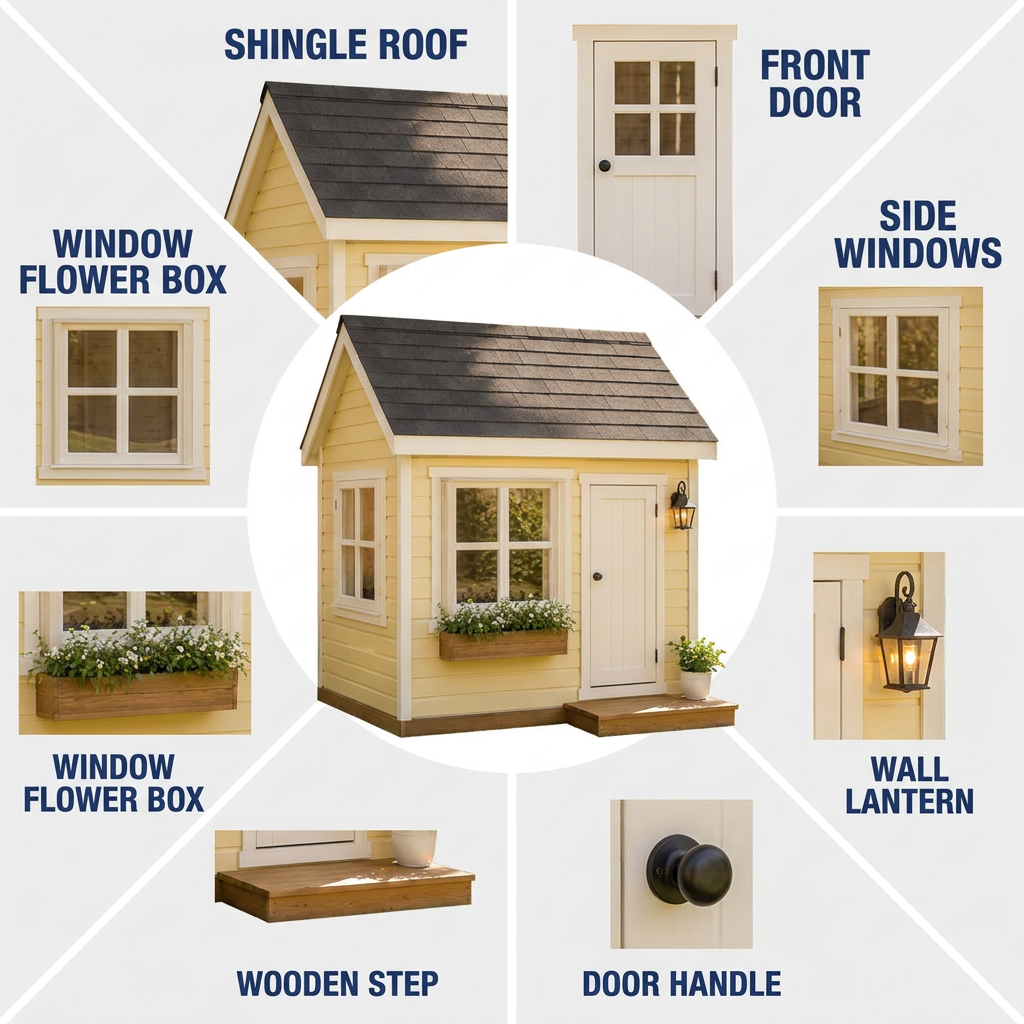 Garden Nook Playhouse with Window Flower Box