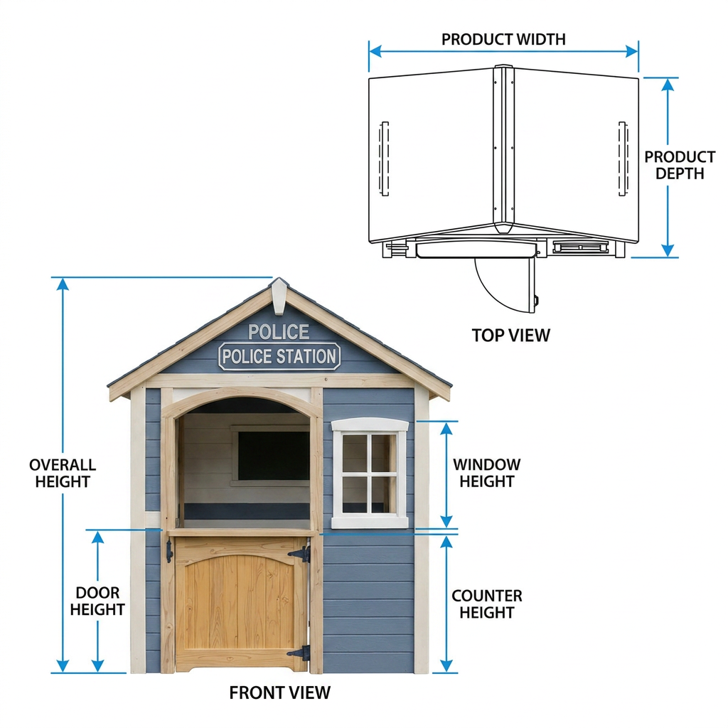 Police Station Outdoor Playhouse for Kids