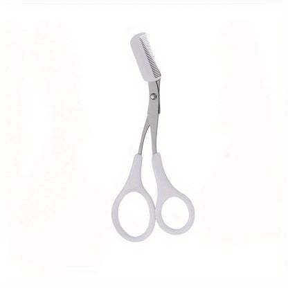 Precision Eyebrow Scissors with Mini Comb - Stainless Steel Grooming Tool