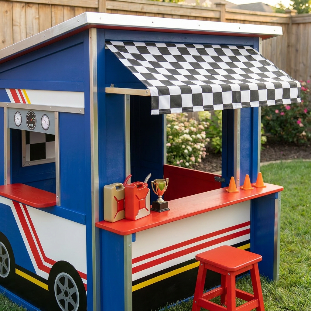 Racing Garage Garden Playhouse for Kids