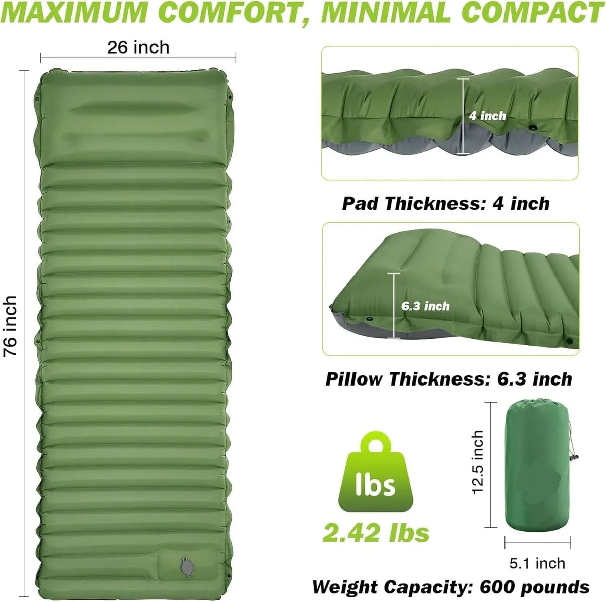 CLOUDTREK – Self-Inflating Camping Sleeping Pad