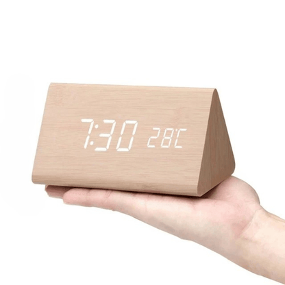 TIMBERGLOW – Voice Control LED Alarm Clock Wooden Display