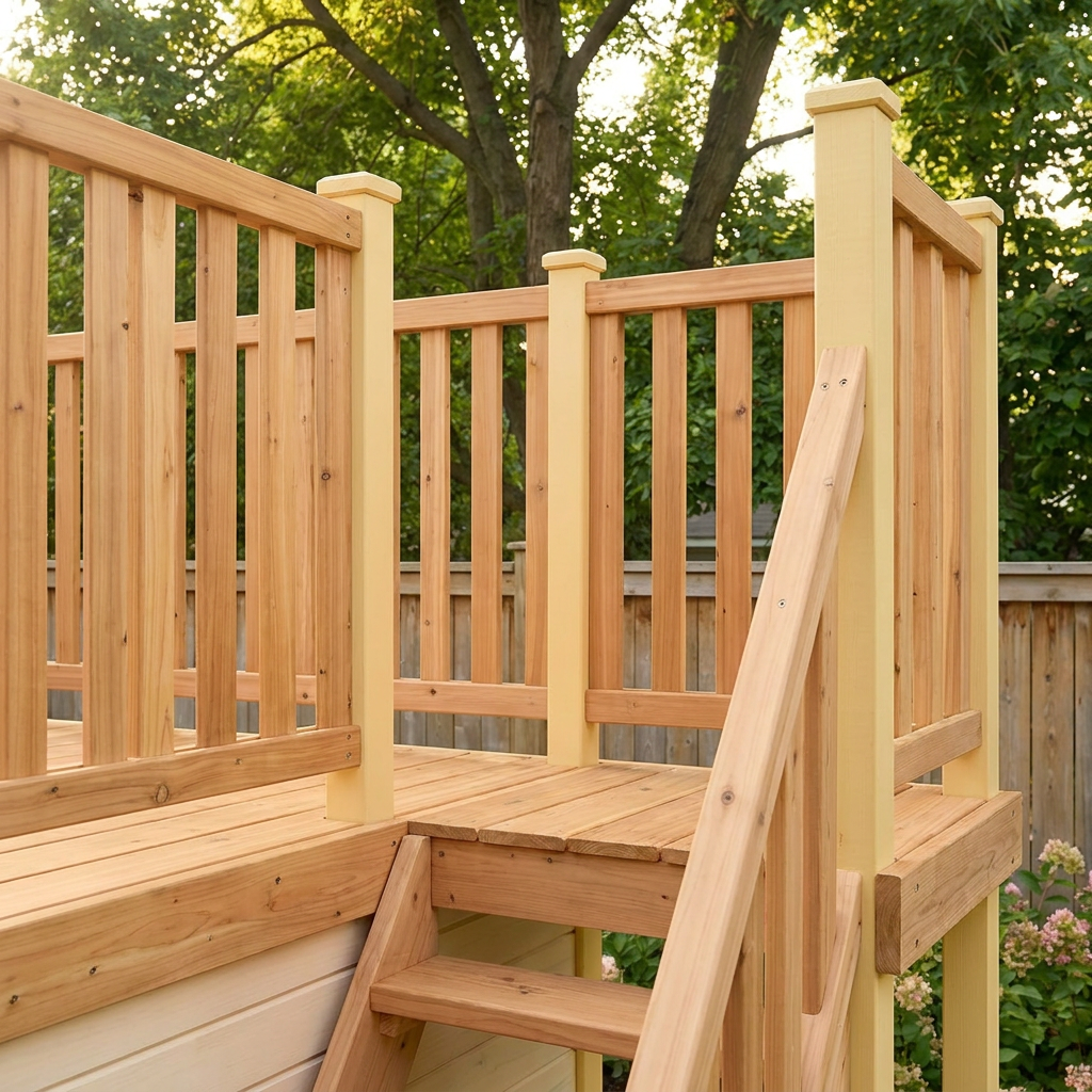 Raised-Deck Garden Playhouse with Cafe Patio