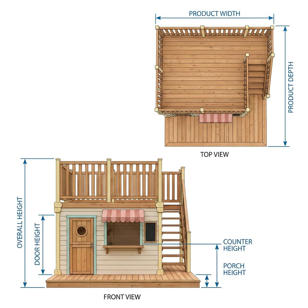 Raised-Deck Garden Playhouse with Cafe Patio