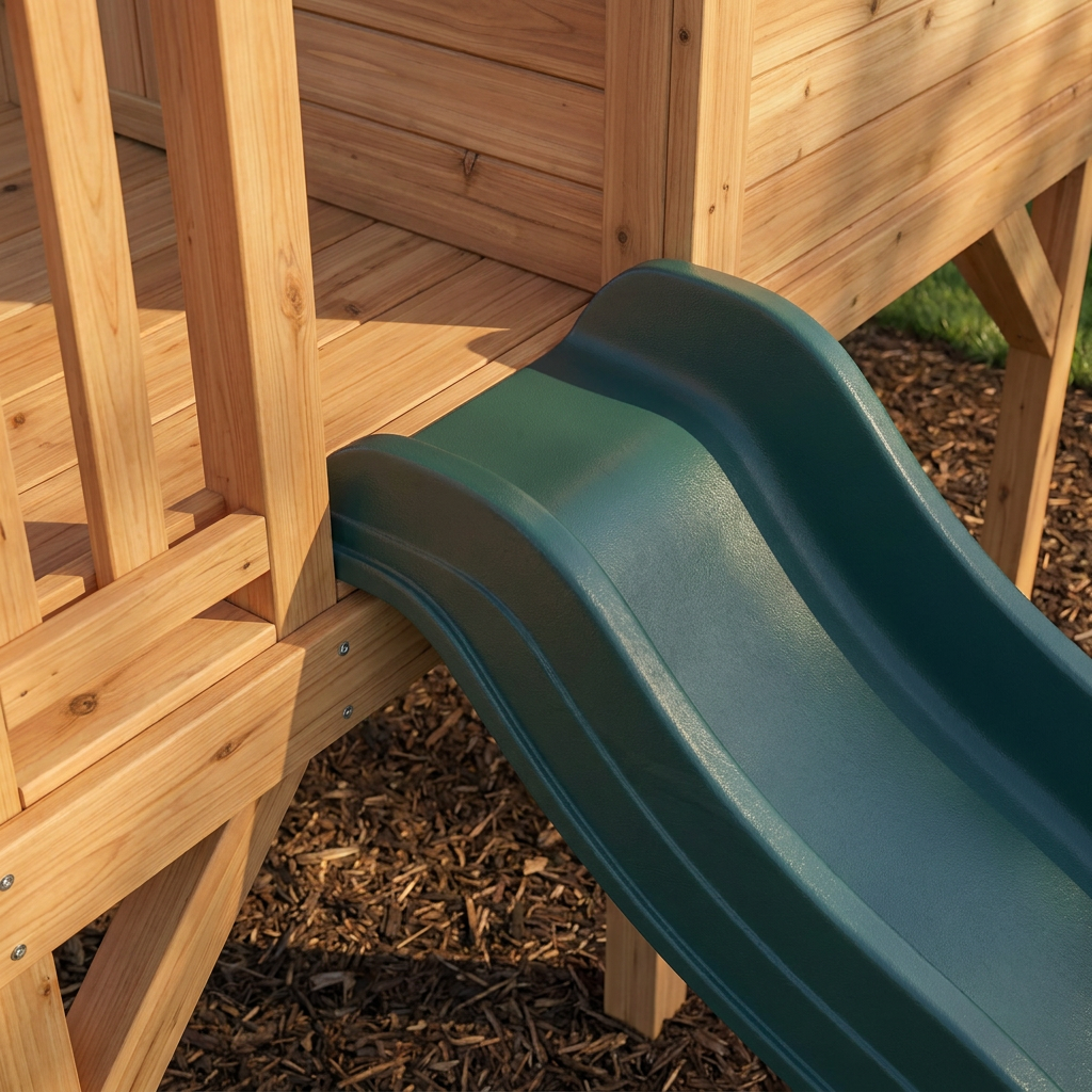 Ship-Themed Kids Playhouse with Green Slide