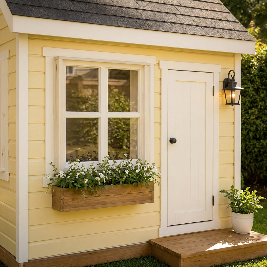 Garden Nook Playhouse with Window Flower Box