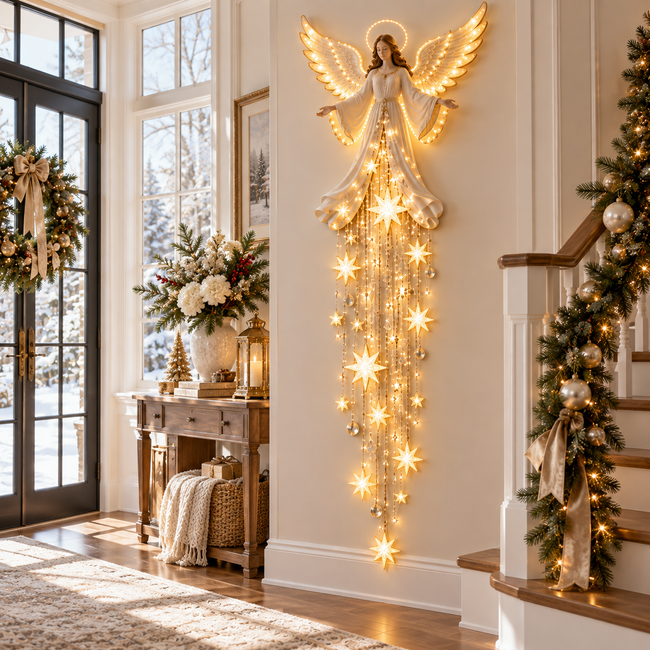 SERAPHORA – Angel Starfall Wall Light for Dreamy Bedroom Ambiance