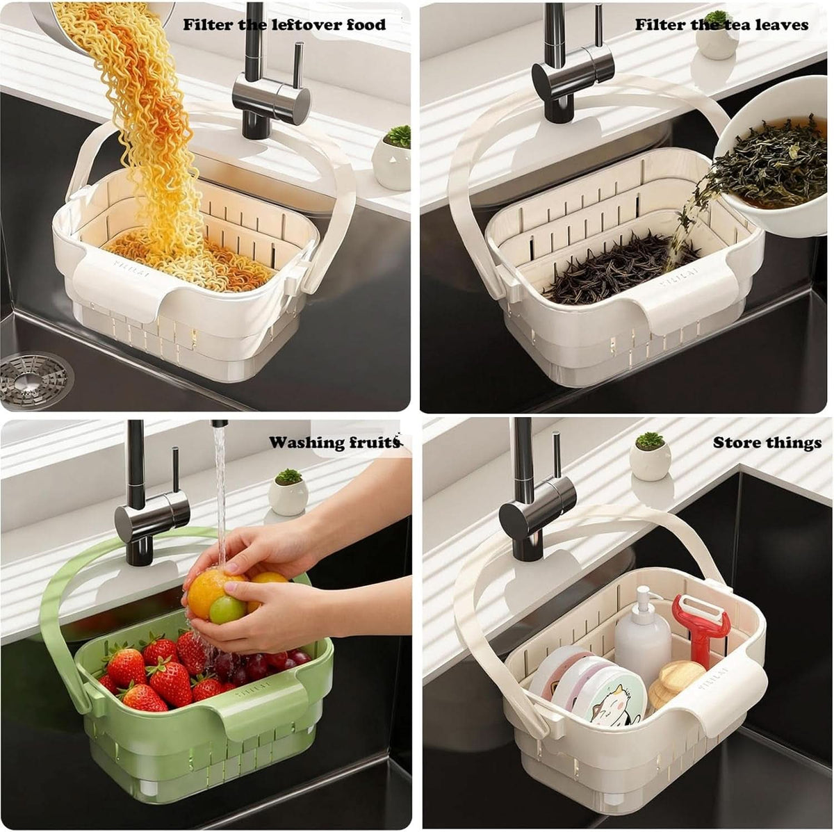 COLLADOCK – Retractable Hanging Colander for Tidy Sink-Side Organization