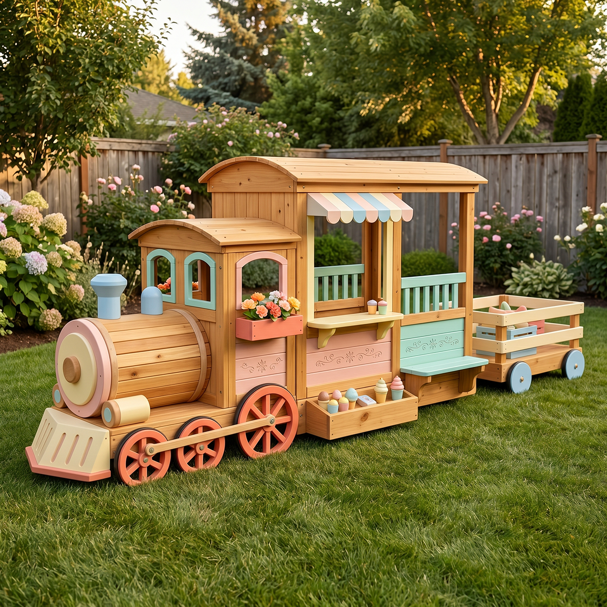 Pastel Railway Treat Train Garden Playset