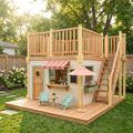 Raised-Deck Garden Playhouse with Cafe Patio