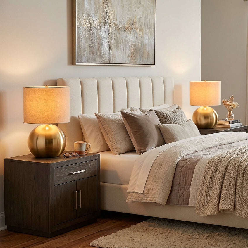 DUOORBENA – Matching Orb Lamps for Convenient Bedside Lighting