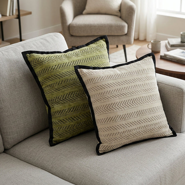 CHEVRALUXE – Decorative Herringbone Cushion Cover for Artistic Home Decor