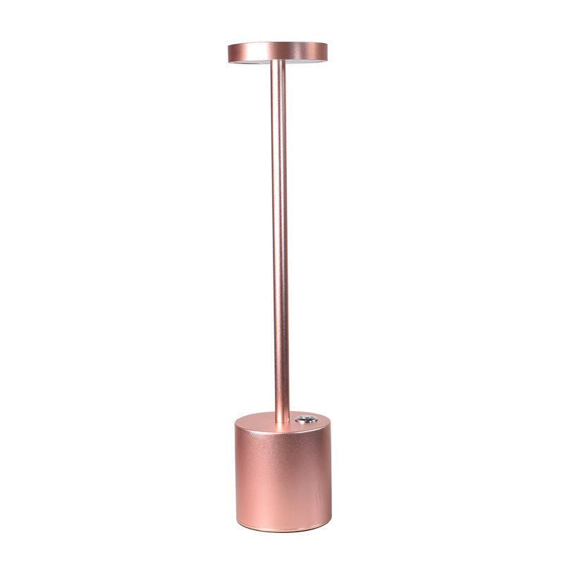 Rose gold cordless aluminium table lamp, plain background