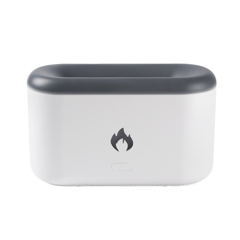 White 3D flame diffuser, unlit, plain background