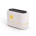 White ribbed humidifier with a yellow button, no flame effect