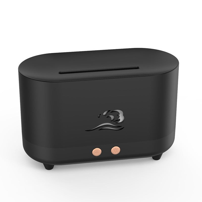 Black flame aroma humidifier, unlit, plain background